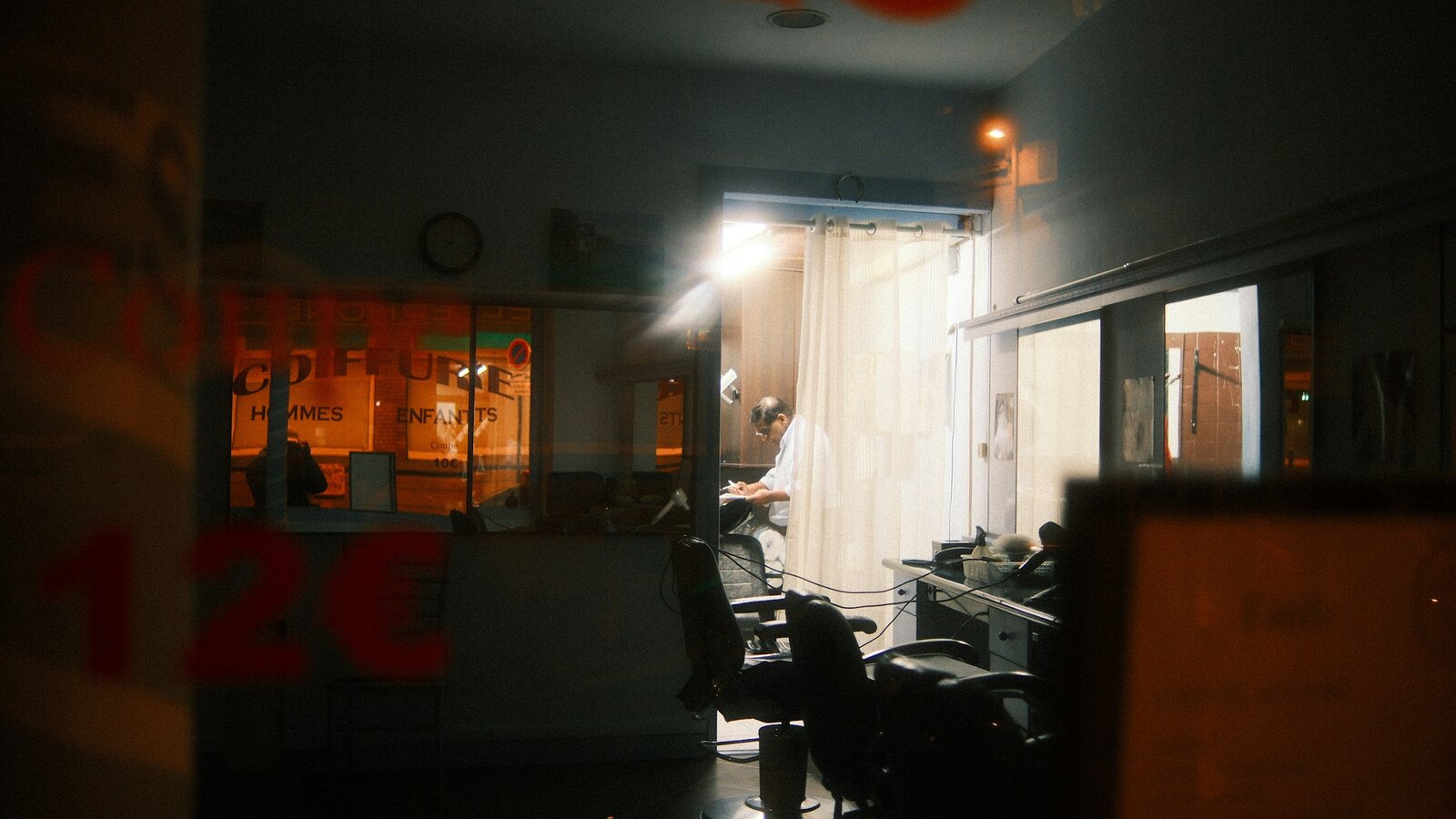 Vintage barber chairs in the shop